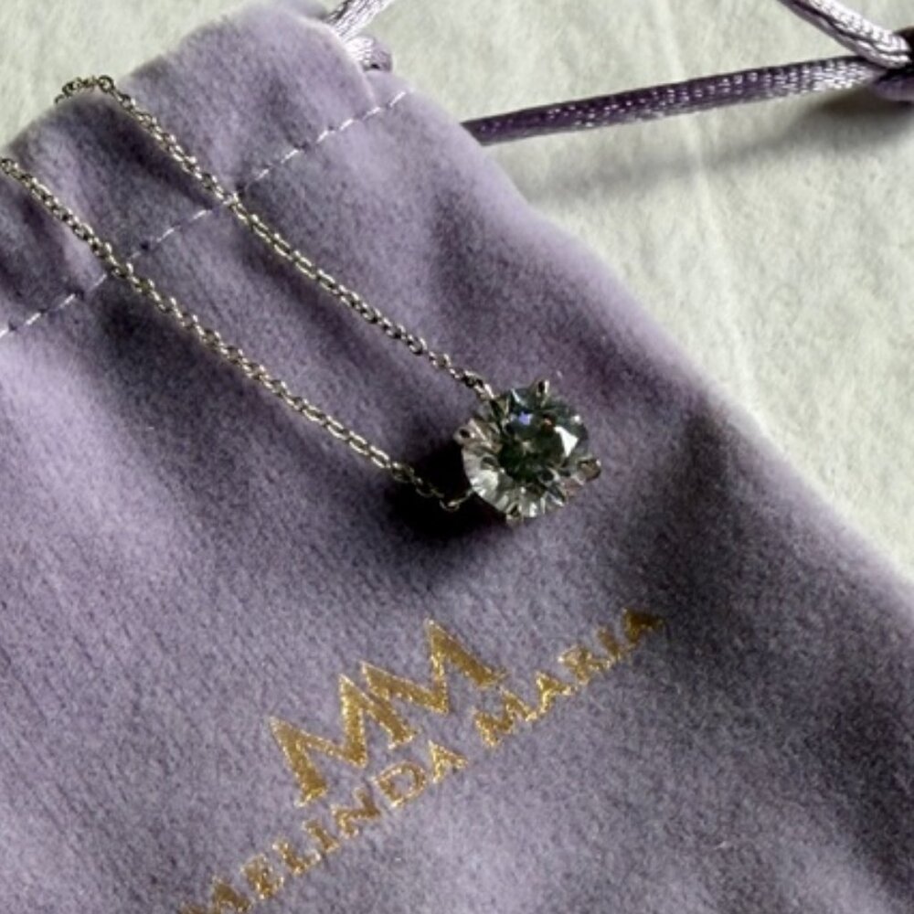 Melinda Maria The Monarch Round Cut Necklace - Silver